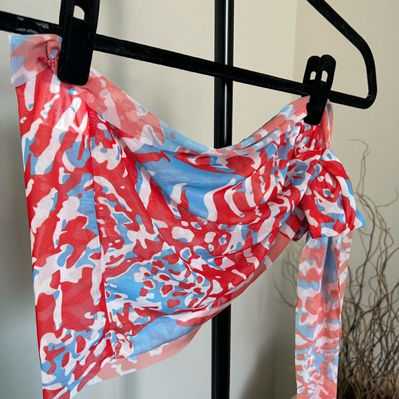 YG COLLECTION Multi Colored Sheer Two Piece Swimsuit Cover Up - Picture 7 of 11